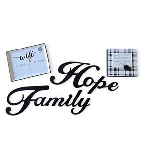 Black & White Home Wall Decor Set – Modern Farmhouse Style